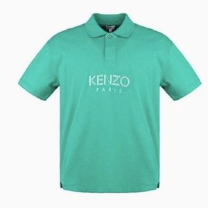 Men's KENZO | Paris Short Sleeve Cotton Jersey Polo Shirt Mint Green Size S | NW